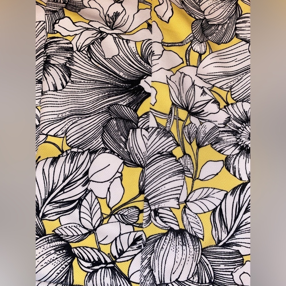 PAPPAGALLO Sheath Embroidered Sleeveless Midi Dress Yellow Black Size 6 - Picture 7 of 11